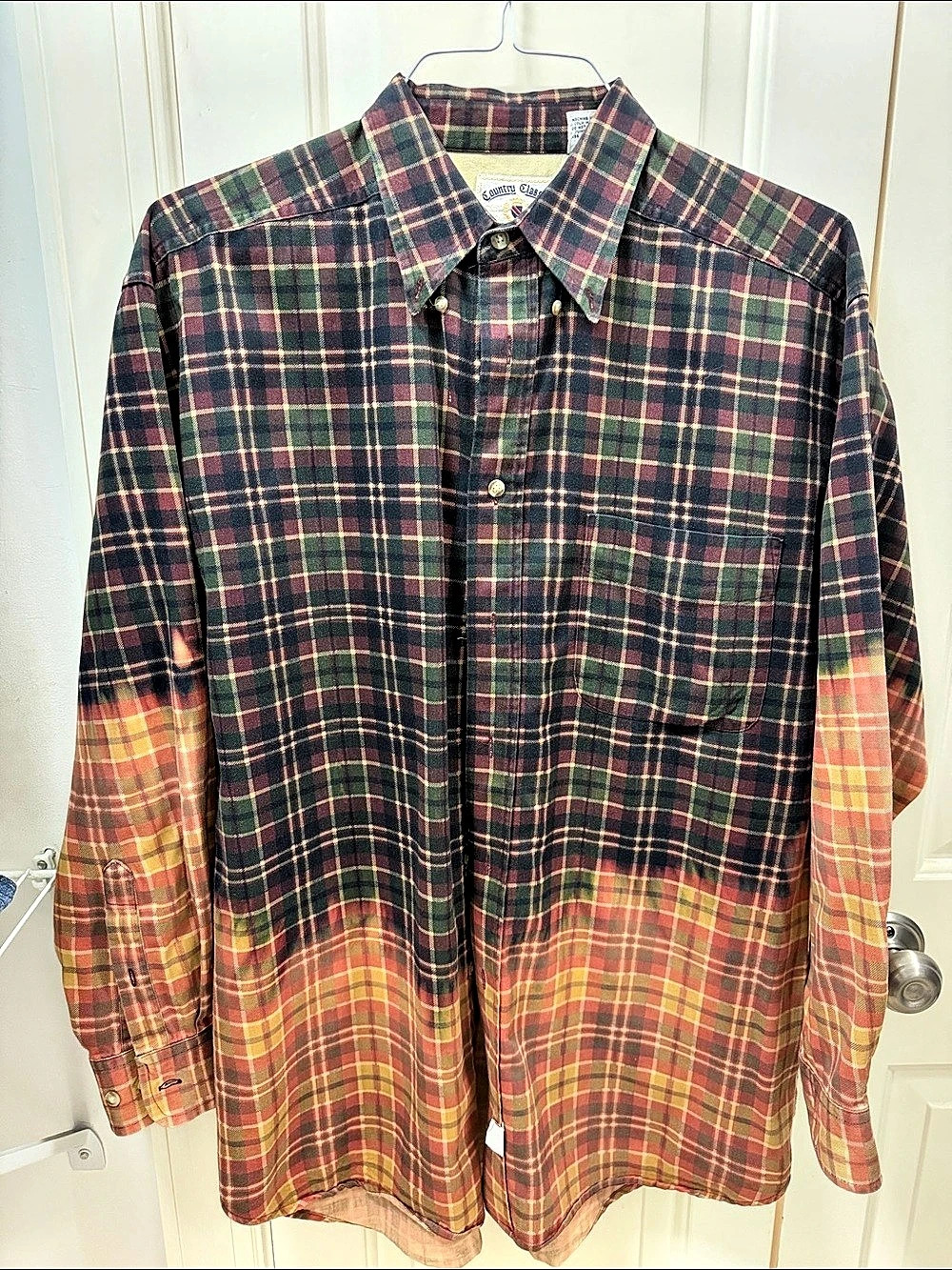 Country Classics Plaid Cotton Shirt in Green & Burgundy & Navy & Burnt Orange La